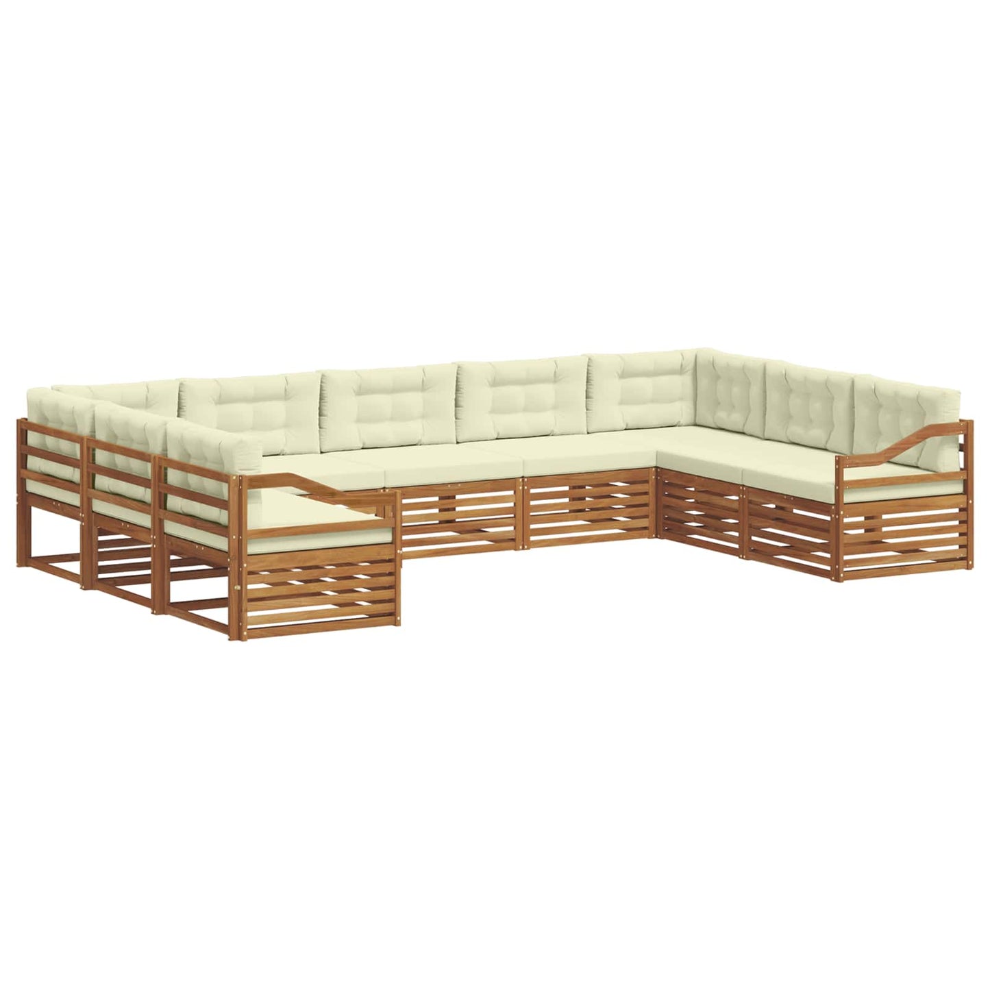 Set di divani da esterno con cuscino 9 pcs Naturale e Crema