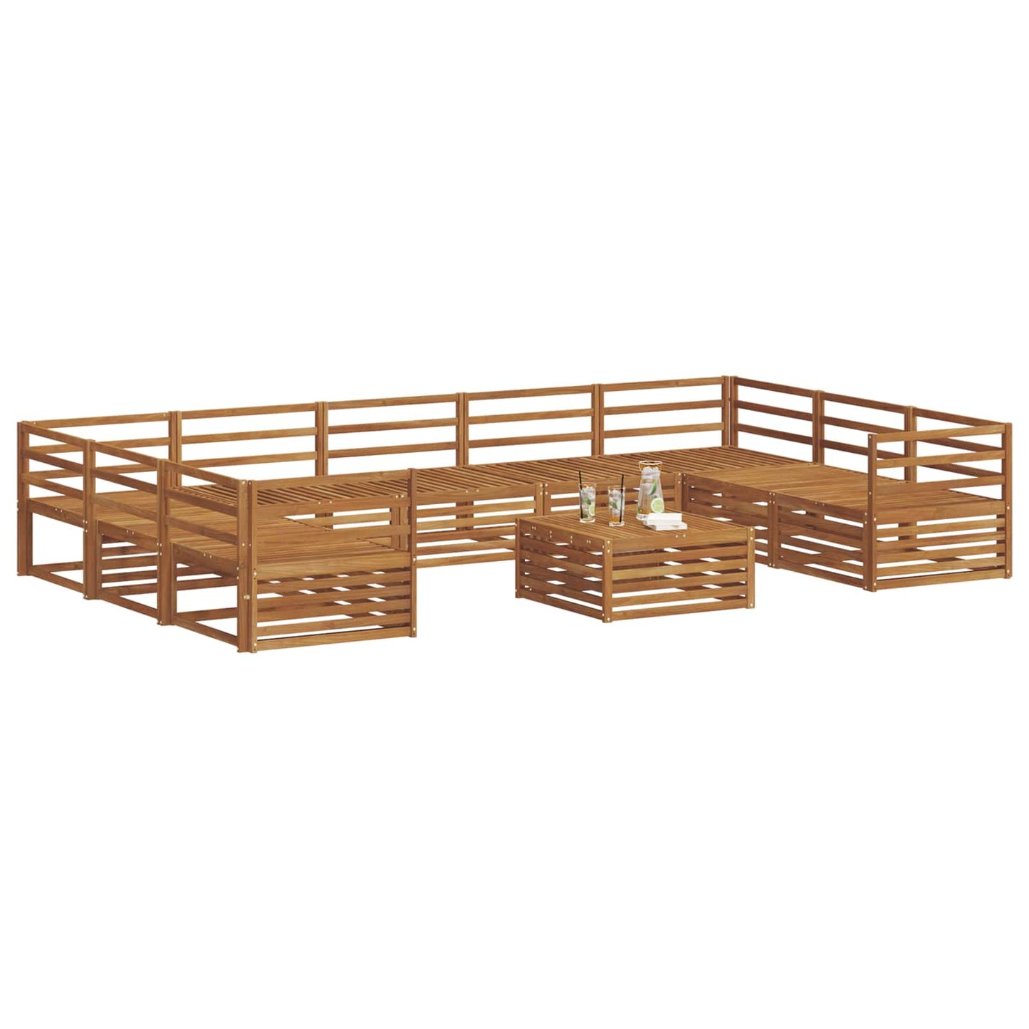 Set di divani da esterno 10 pcs Naturale | homemem39