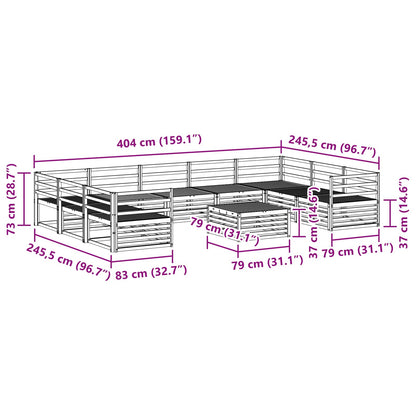 Set di divani da esterno 10 pcs Naturale | homemem39