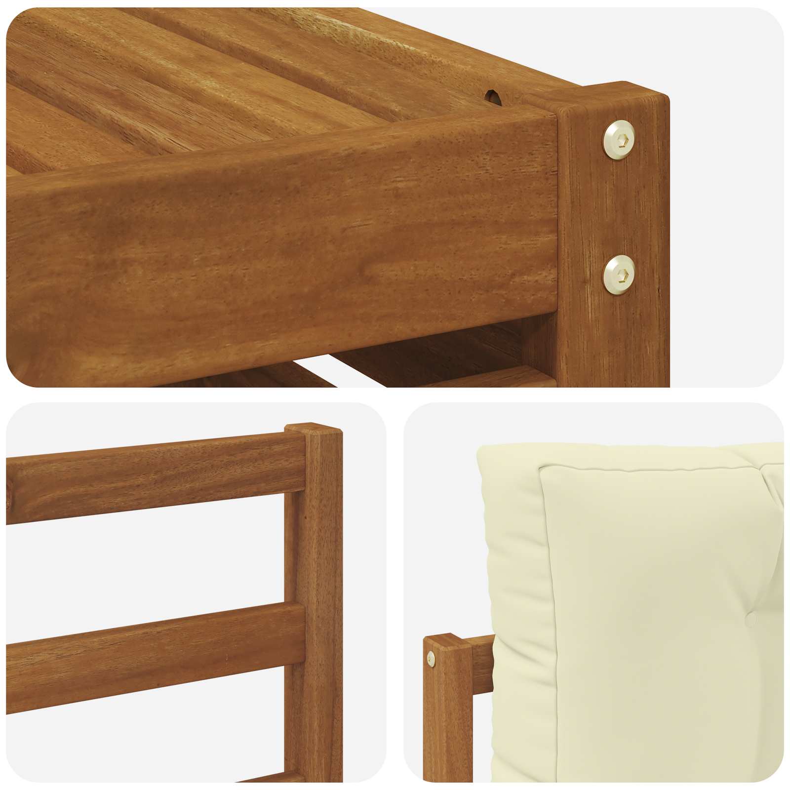 Set di divani da esterno con cuscino 10 pcs Naturale e Crema | homemem39