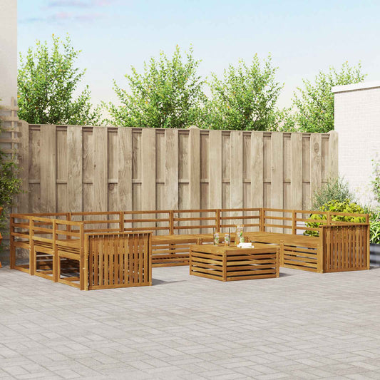 Set di divani da esterno 10 pcs Naturale