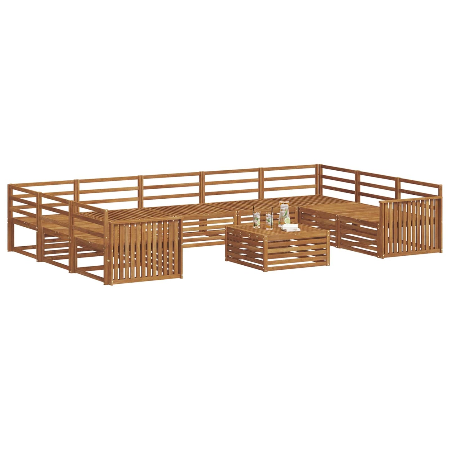 Set di divani da esterno 10 pcs Naturale | homemem39