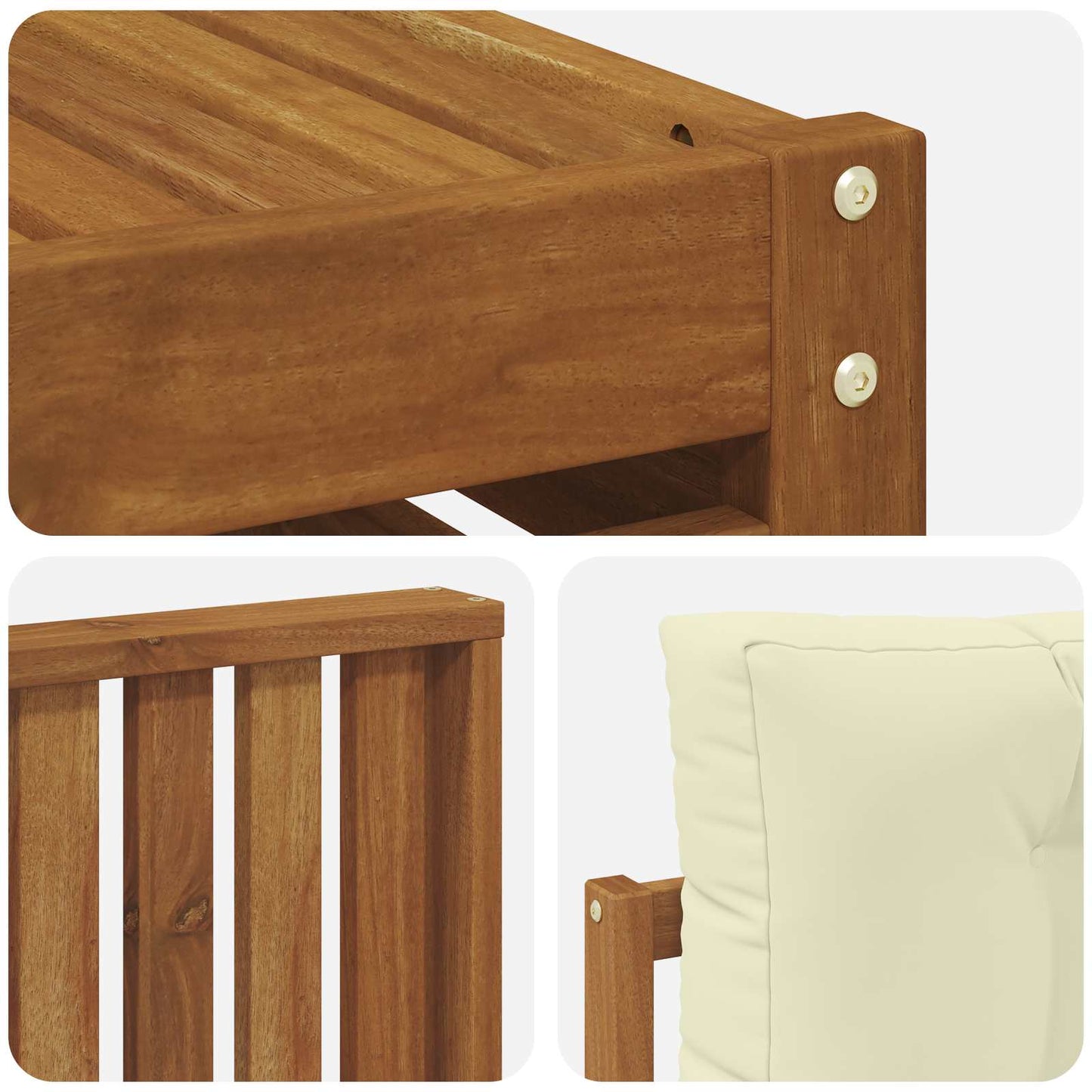 Set di divani da esterno con cuscino 10 pcs Naturale e Crema
