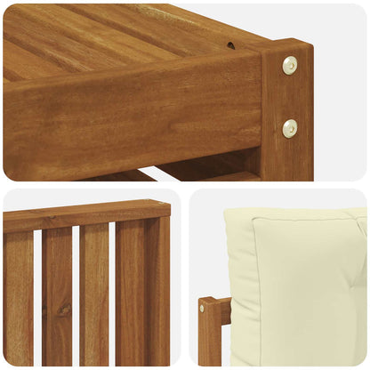 Set di divani da esterno con cuscino 10 pcs Naturale e Crema