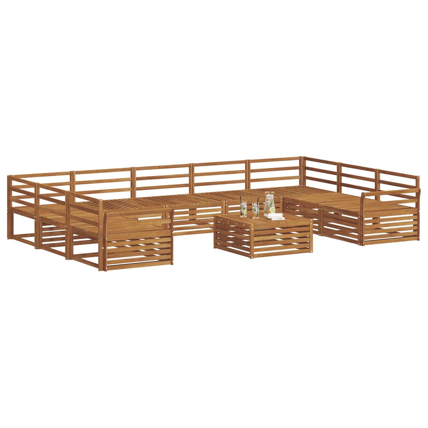 Set di divani da esterno 10 pcs Naturale | homemem39