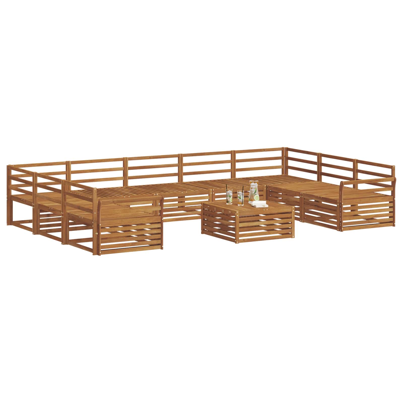 Set di divani da esterno 10 pcs Naturale | homemem39