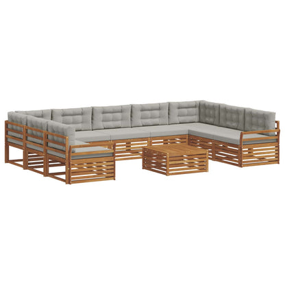 Set di divani da esterno 10 pcs Grigio Naturale e Chiaro | homemem39