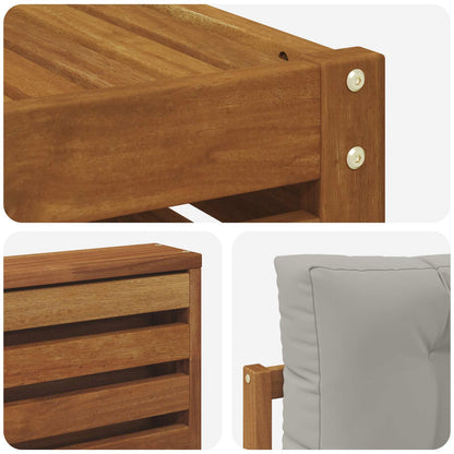 Set di divani da esterno 10 pcs Grigio Naturale e Chiaro | homemem39