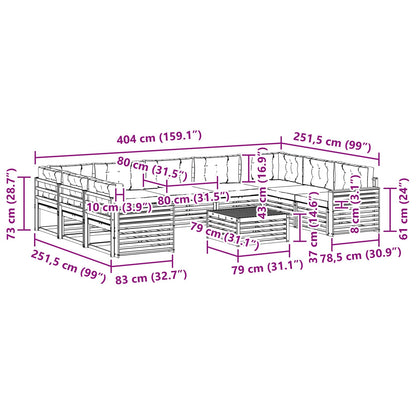Set di divani da esterno 10 pcs Grigio Naturale e Chiaro | homemem39