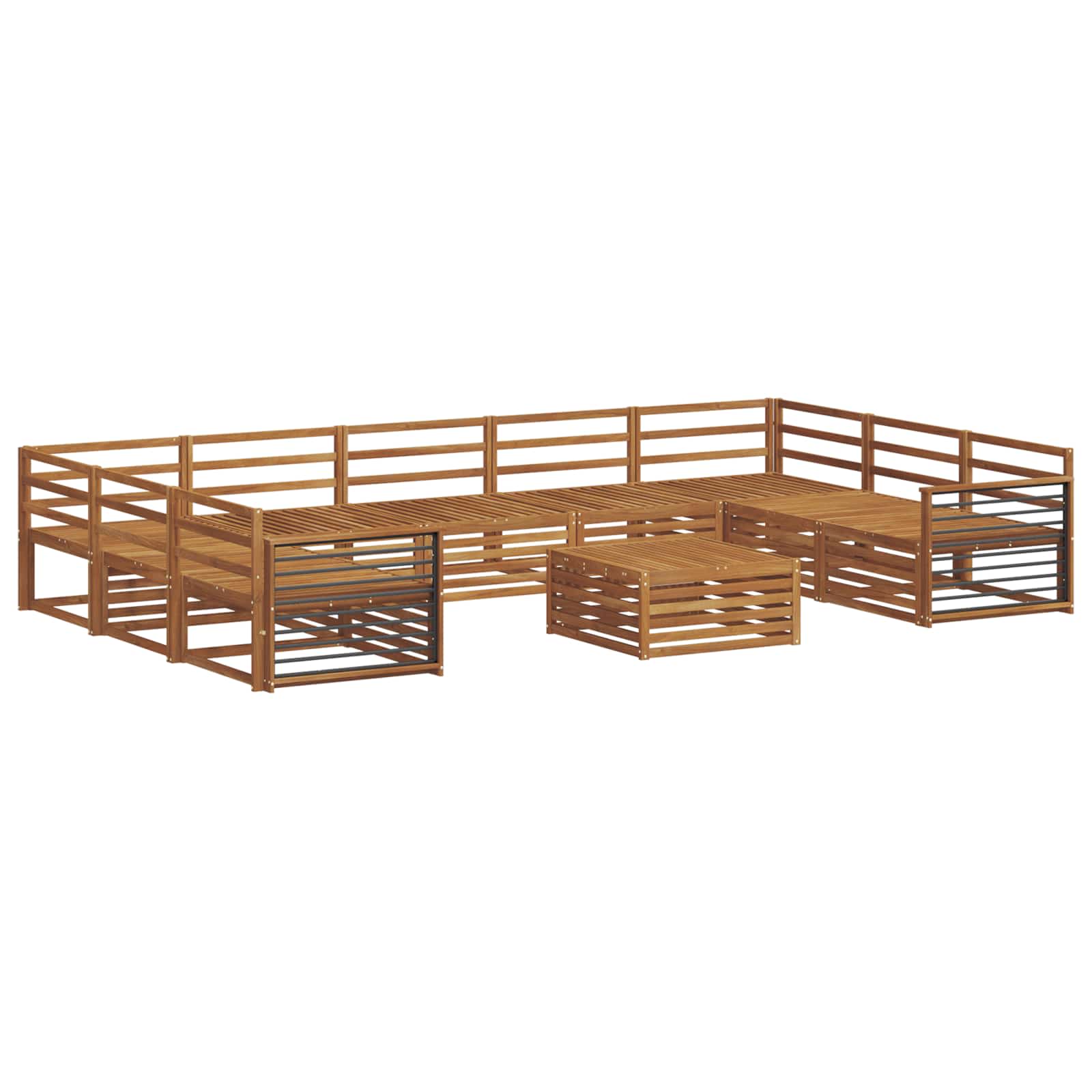 Set divani 10 pcs Naturale Legno di Acacia Massello | homemem39