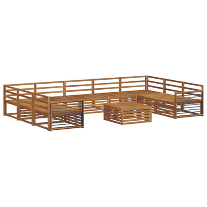 Set divani 10 pcs Naturale Legno di Acacia Massello | homemem39
