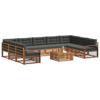 Set di divani da esterno 10 pcs Naturale e Antracite