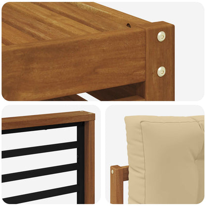 Set di divani da esterno con cuscino 10 pcs Naturale e Beige | homemem39