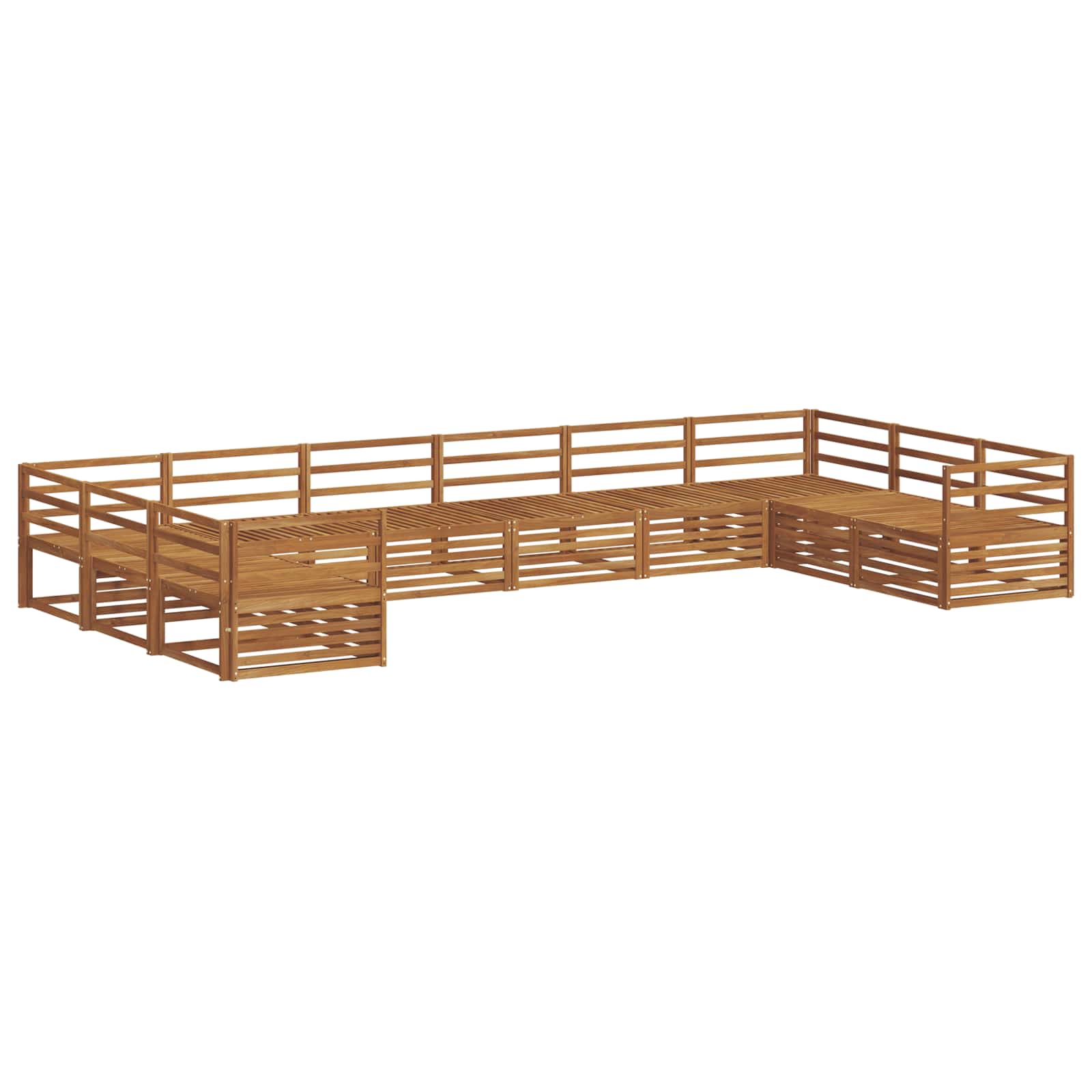 Set divani 10 pcs Naturale Legno di Acacia Massello | homemem39