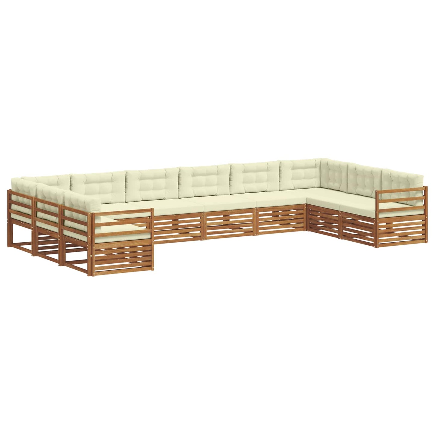 Set divani 3 pcs Naturale e Crema Legno di Acacia Massello | homemem39