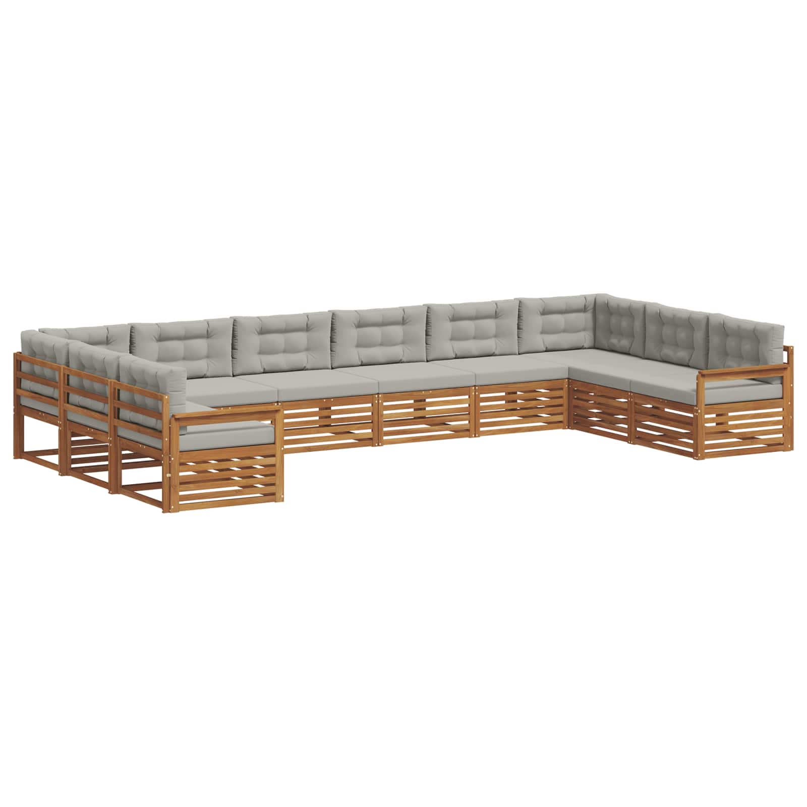 Set divani con cuscino 8 pcs Grigio Naturale e Chiaro | homemem39