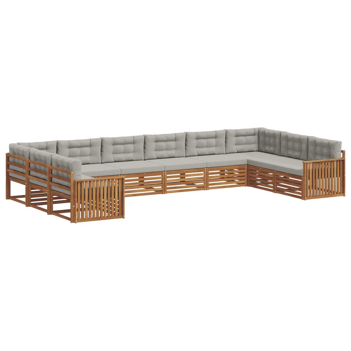 Set divani con cuscino 7 pcs Grigio Naturale e Chiaro
