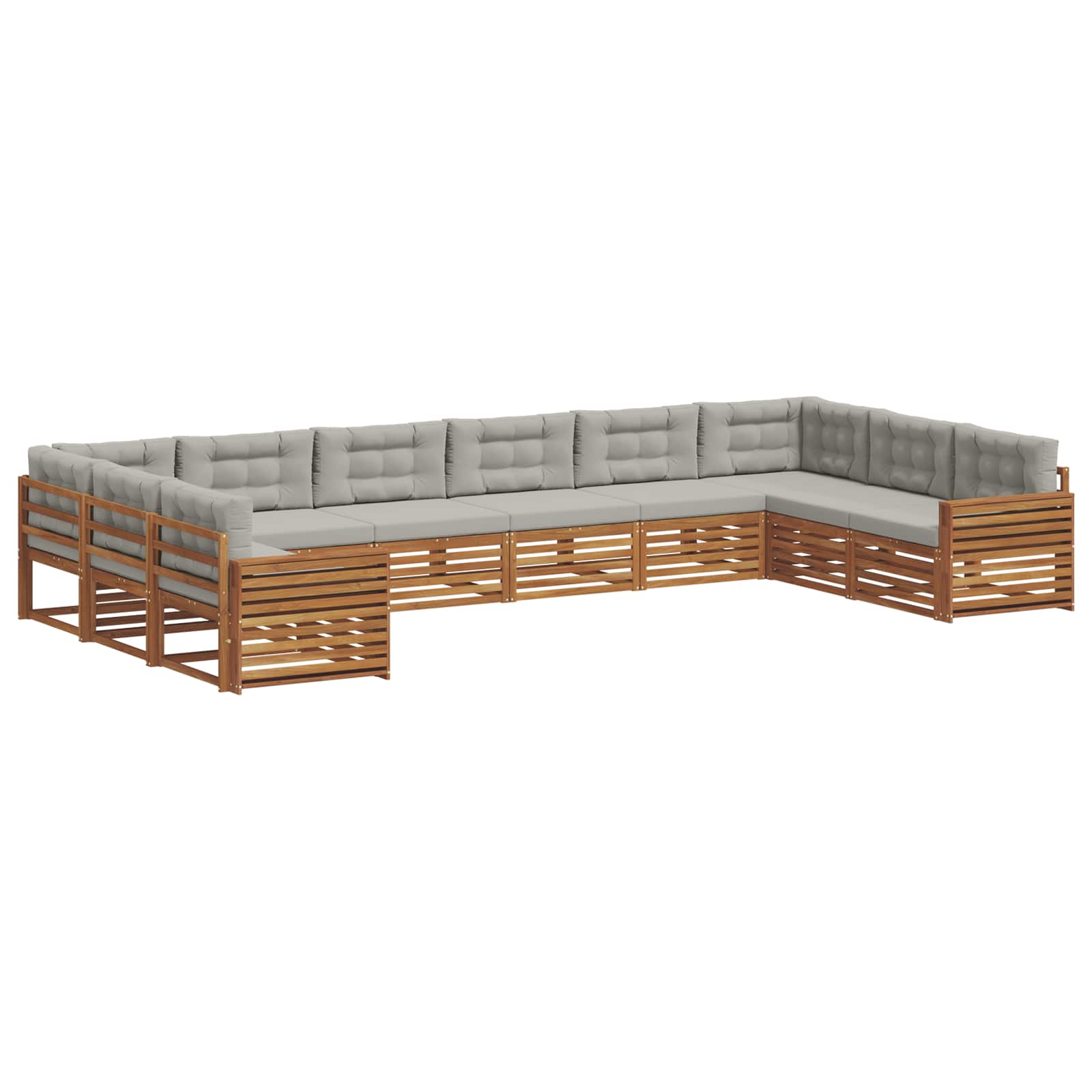 Set divani con cuscino 9 pcs Grigio Naturale e Chiaro | homemem39