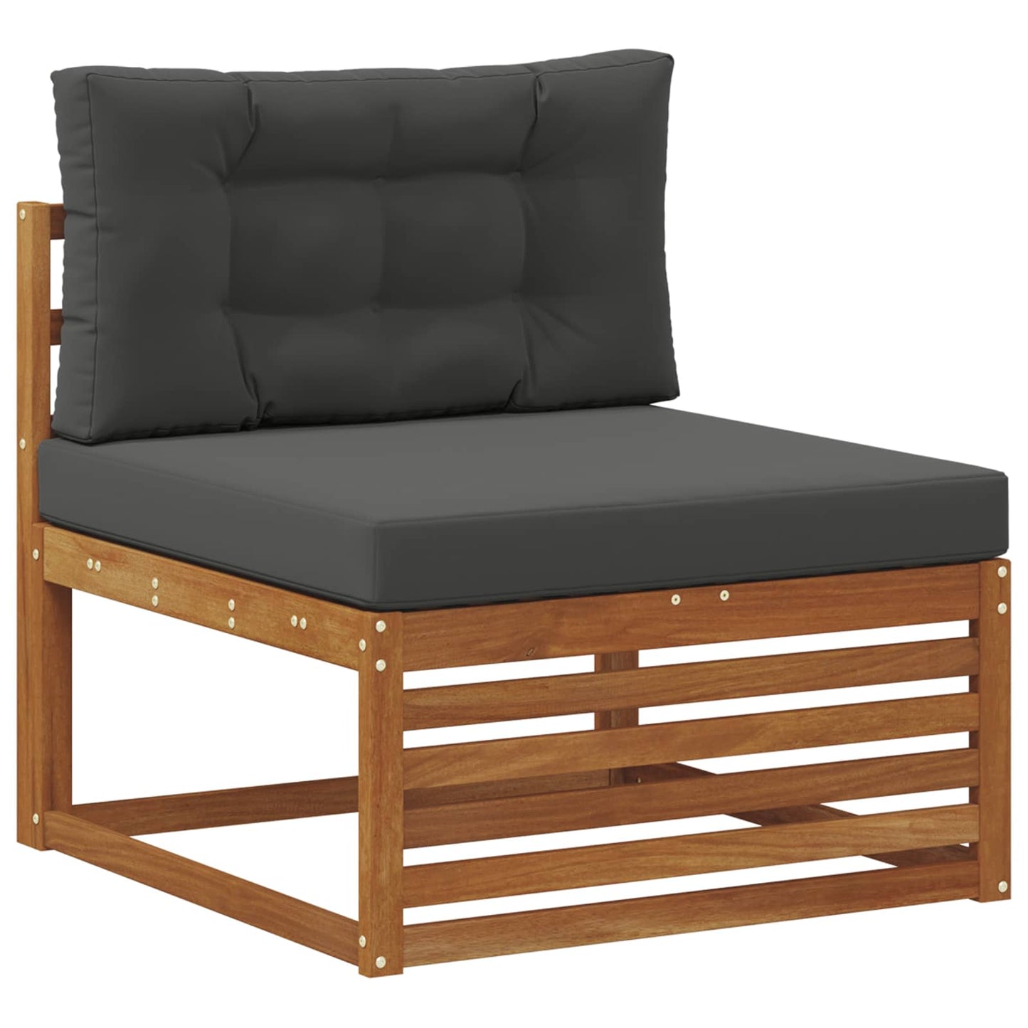 Set divani 11 pcs Naturale e Antracite Legno di Acacia Massello | homemem39