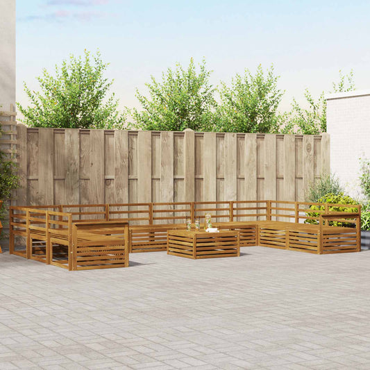 Set divani 11 pcs Naturale Legno di Acacia Massello | homemem39
