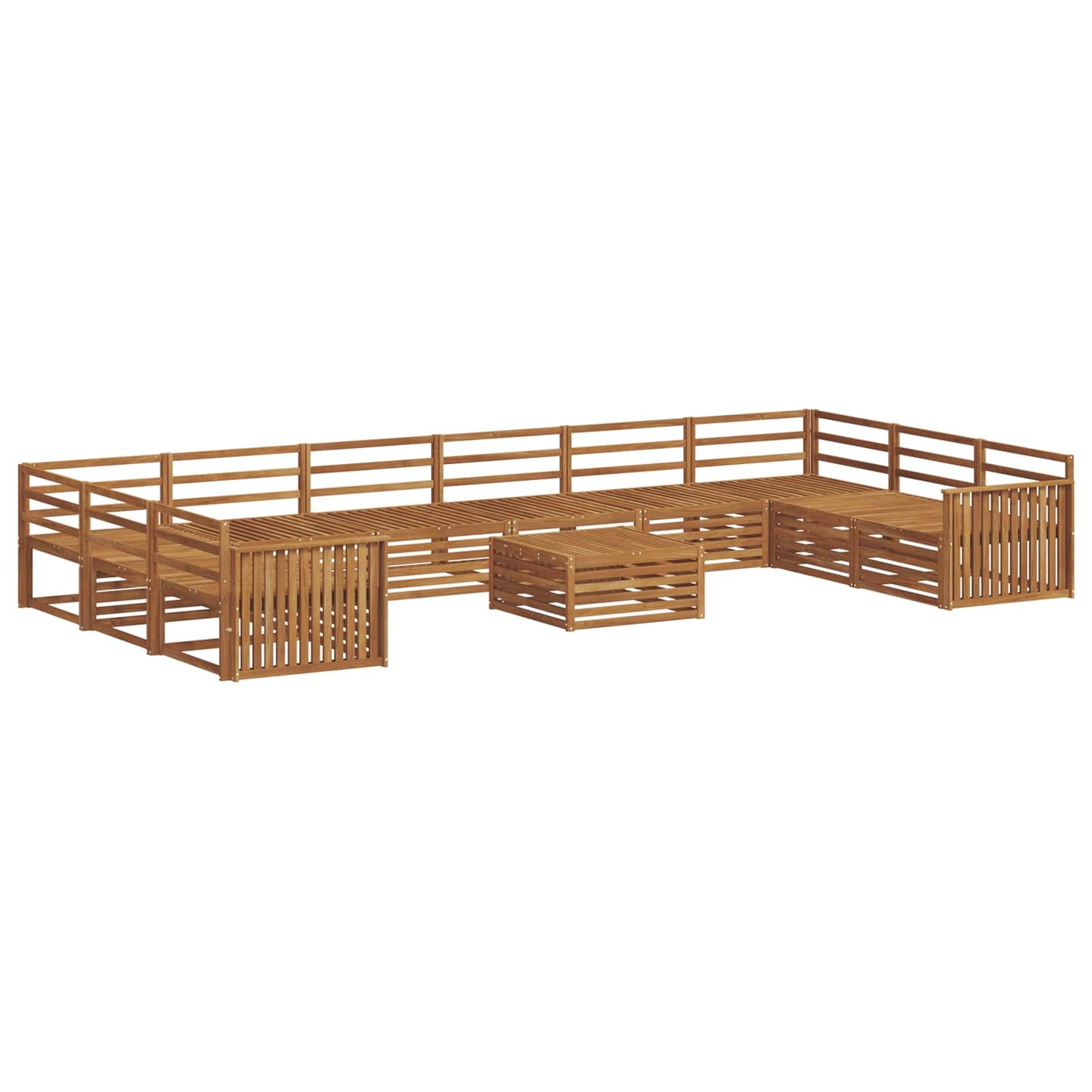 Set divani 11 pcs Naturale Legno di Acacia Massello | homemem39