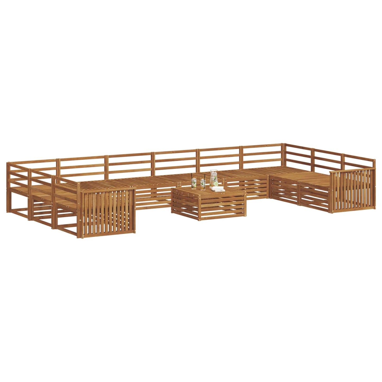 Set divani 11 pcs Naturale Legno di Acacia Massello | homemem39