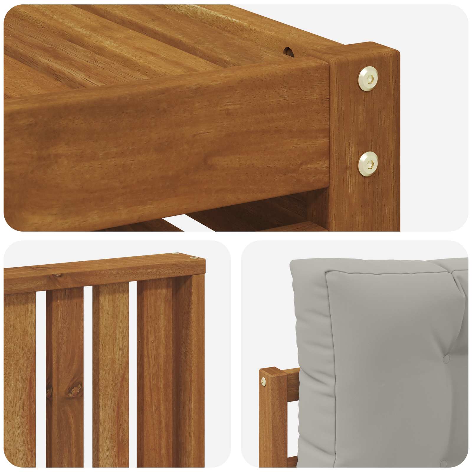 Set divani con cuscino 11 pcs Grigio Naturale e Chiaro | homemem39