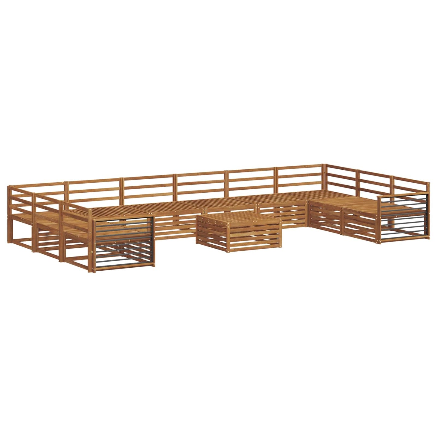Set divani 11 pcs Naturale Legno di Acacia Massello | homemem39