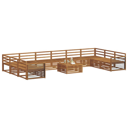 Set divani 11 pcs Naturale Legno di Acacia Massello | homemem39