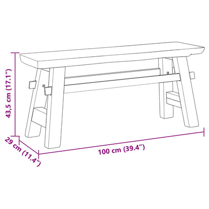 panchina Naturale 100 x 29 x 43,5 cm Legno di teak solido