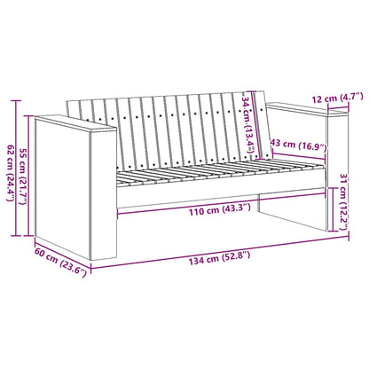 Divano da giardino Marrone 134 x 60 x 62 cm