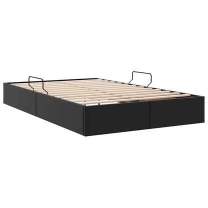 Letto con Contenitore Nero 120 x 190 cm Pelle sintetica