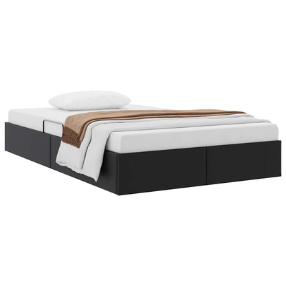 Letto con Contenitore Nero 120 x 190 cm Pelle sintetica