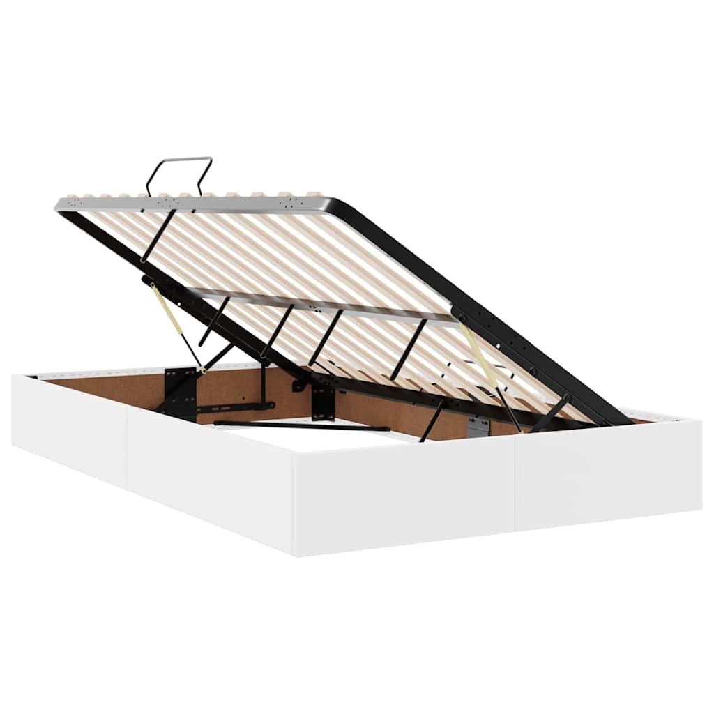 Letto con Contenitore Bianco Puro 120 x 190 cm Pelle sintetica