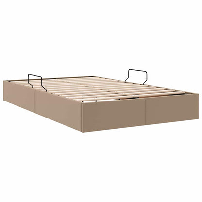 Letto con Contenitore Cappuccino 120 x 190 cm Pelle sintetica