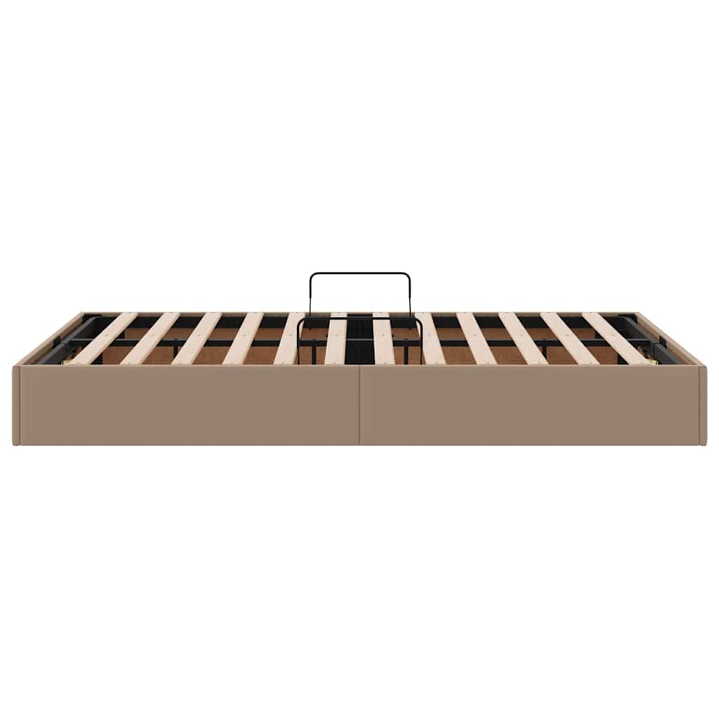 Letto con Contenitore Cappuccino 120 x 190 cm Pelle sintetica