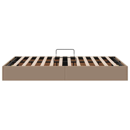 Letto con Contenitore Cappuccino 120 x 190 cm Pelle sintetica