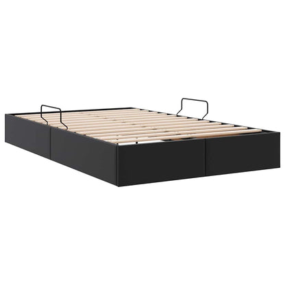 Letto con Contenitore Nero 120 x 200 cm Pelle sintetica