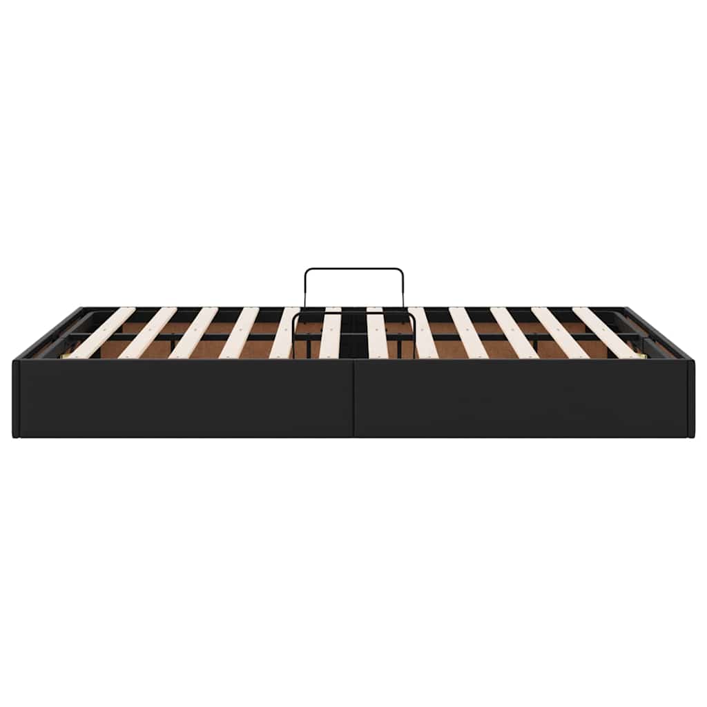 Letto con Contenitore Nero 120 x 200 cm Pelle sintetica