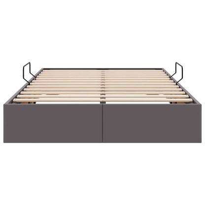 Letto con Contenitore Grigio 120 x 200 cm Pelle sintetica