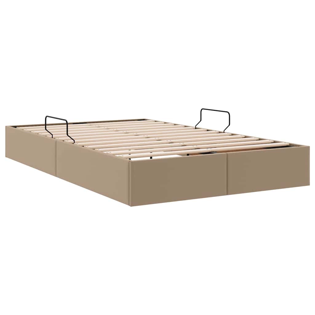 Letto con Contenitore Cappuccino 120 x 200 cm Pelle sintetica