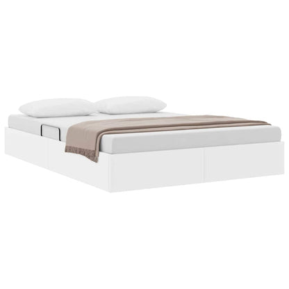 Letto con Contenitore Bianco Puro 140 x 190 cm Pelle sintetica