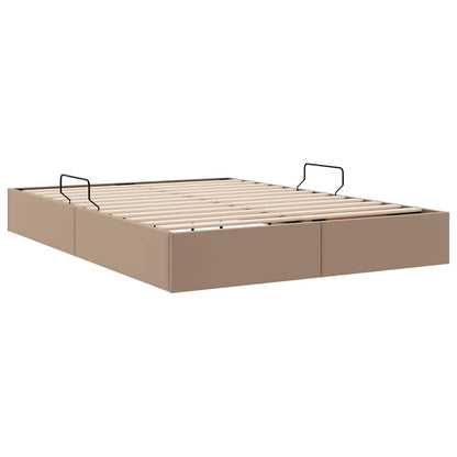 Letto con Contenitore Cappuccino 140 x 190 cm Pelle sintetica