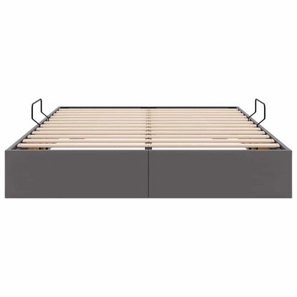 Letto con Contenitore Grigio 140 x 200 cm Pelle sintetica