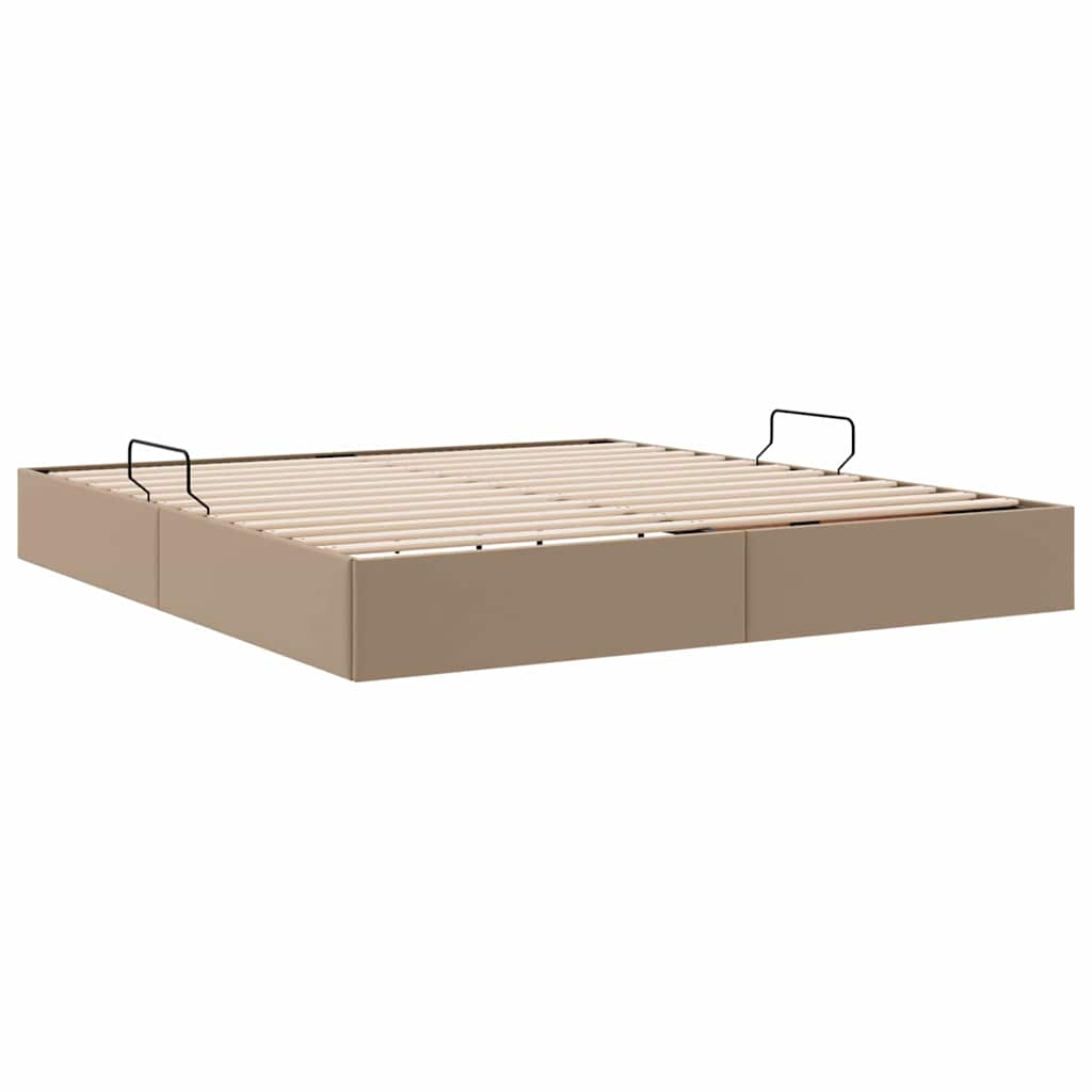 Letto con Contenitore Cappuccino 160 x 200 cm Pelle sintetica