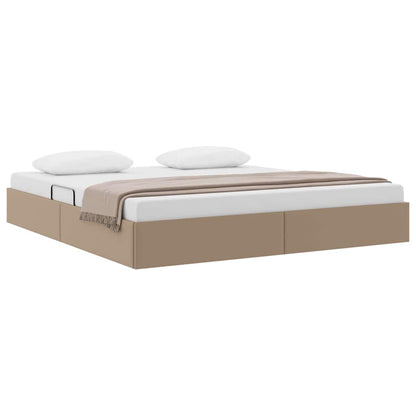 Letto con Contenitore Cappuccino 160 x 200 cm Pelle sintetica