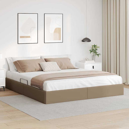 Letto con Contenitore Cappuccino 180 x 200 cm Pelle sintetica
