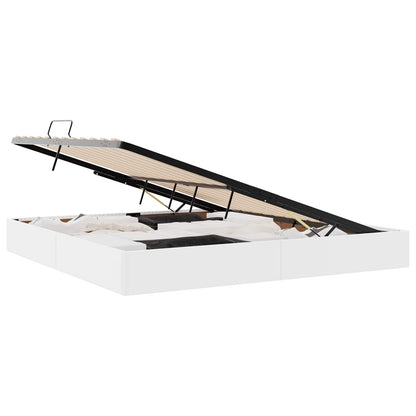 Letto con Contenitore Bianco Puro 200 x 200 cm Pelle sintetica