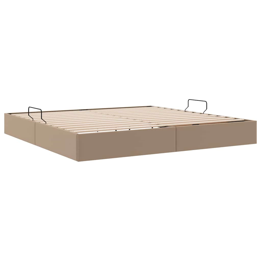 Letto con Contenitore Cappuccino 200 x 200 cm Pelle sintetica
