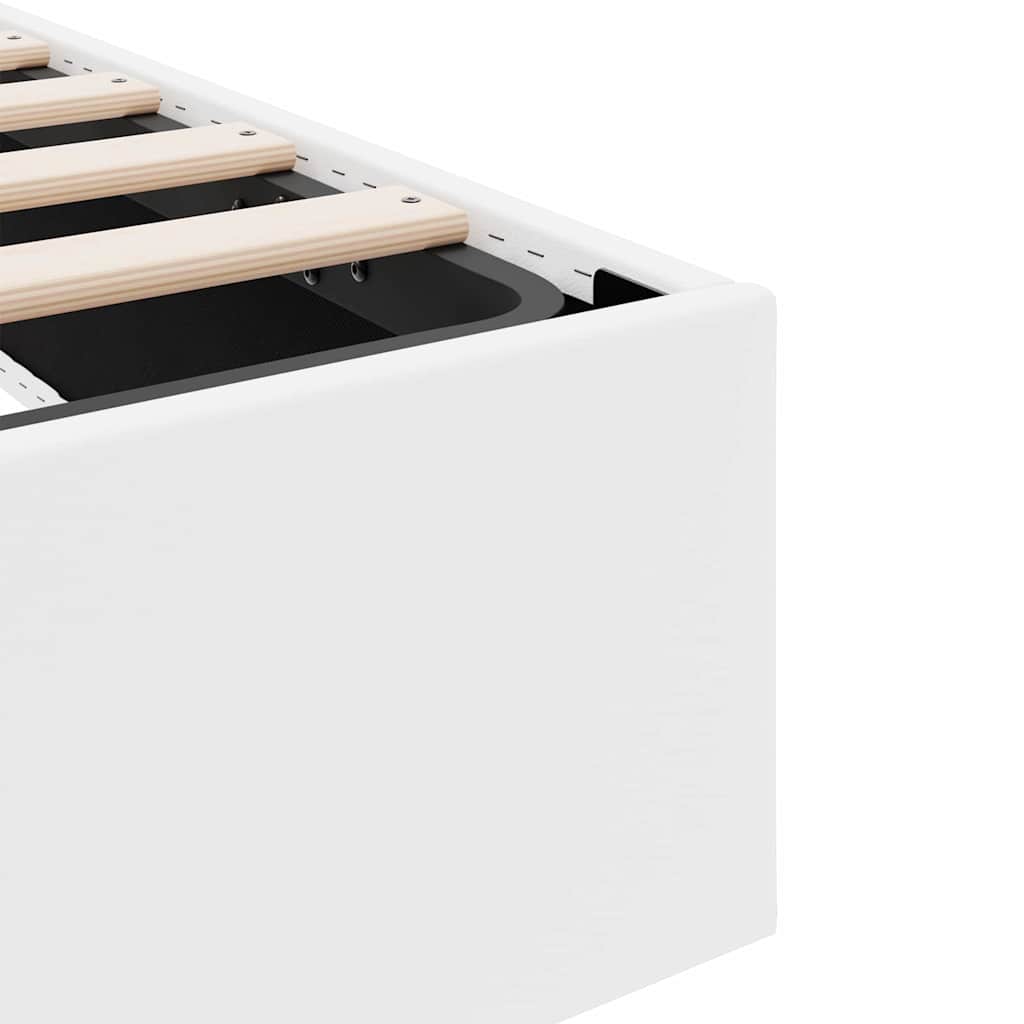 Letto con Contenitore Bianco Puro 100 x 190 cm Similpelle | homemem39